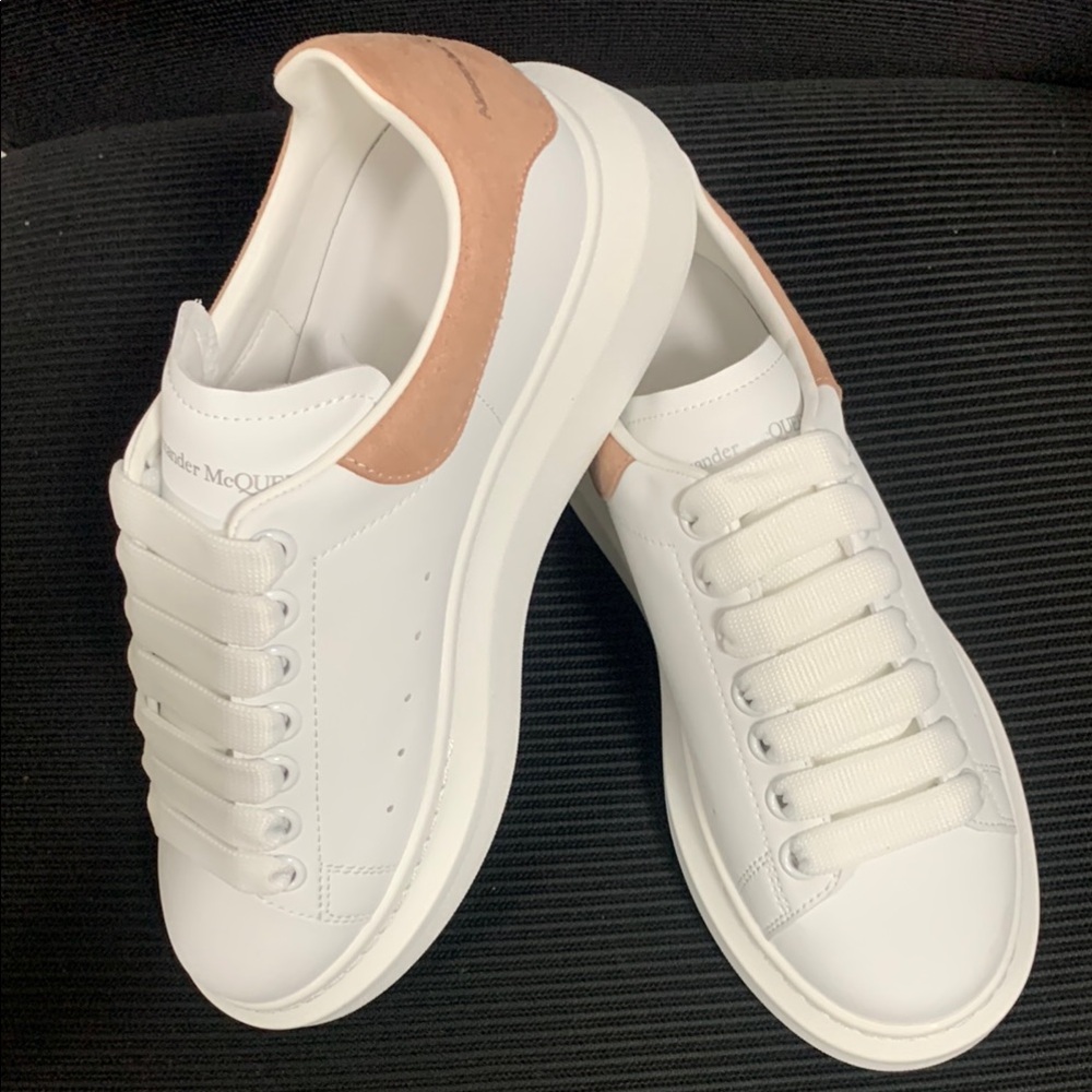 Alexander McQueen White and Pink Sneakers